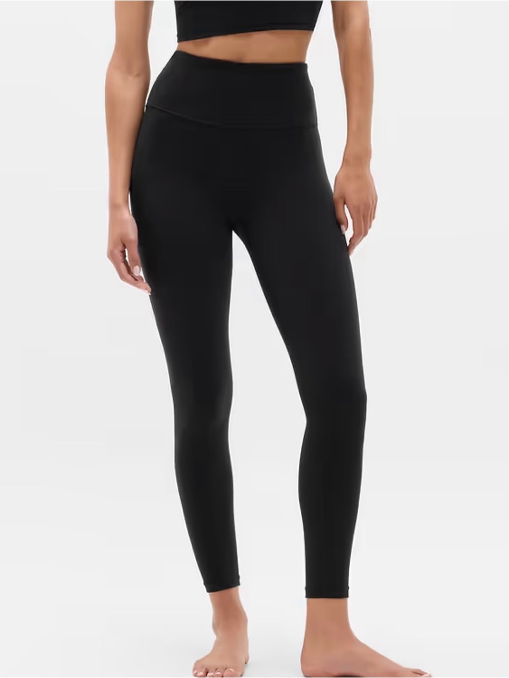 Athleta Elation 7/8 Leggings Black Size M High Rise Athleisure Yoga